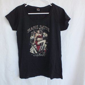LUCKY 13 MANS RUIN TEE SMALL RETRO PIN-UP BLACK‎